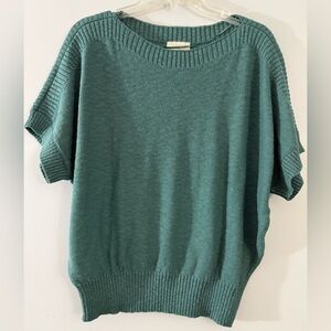 LOFT Teal Crew Neck Short Sleeve Sweater